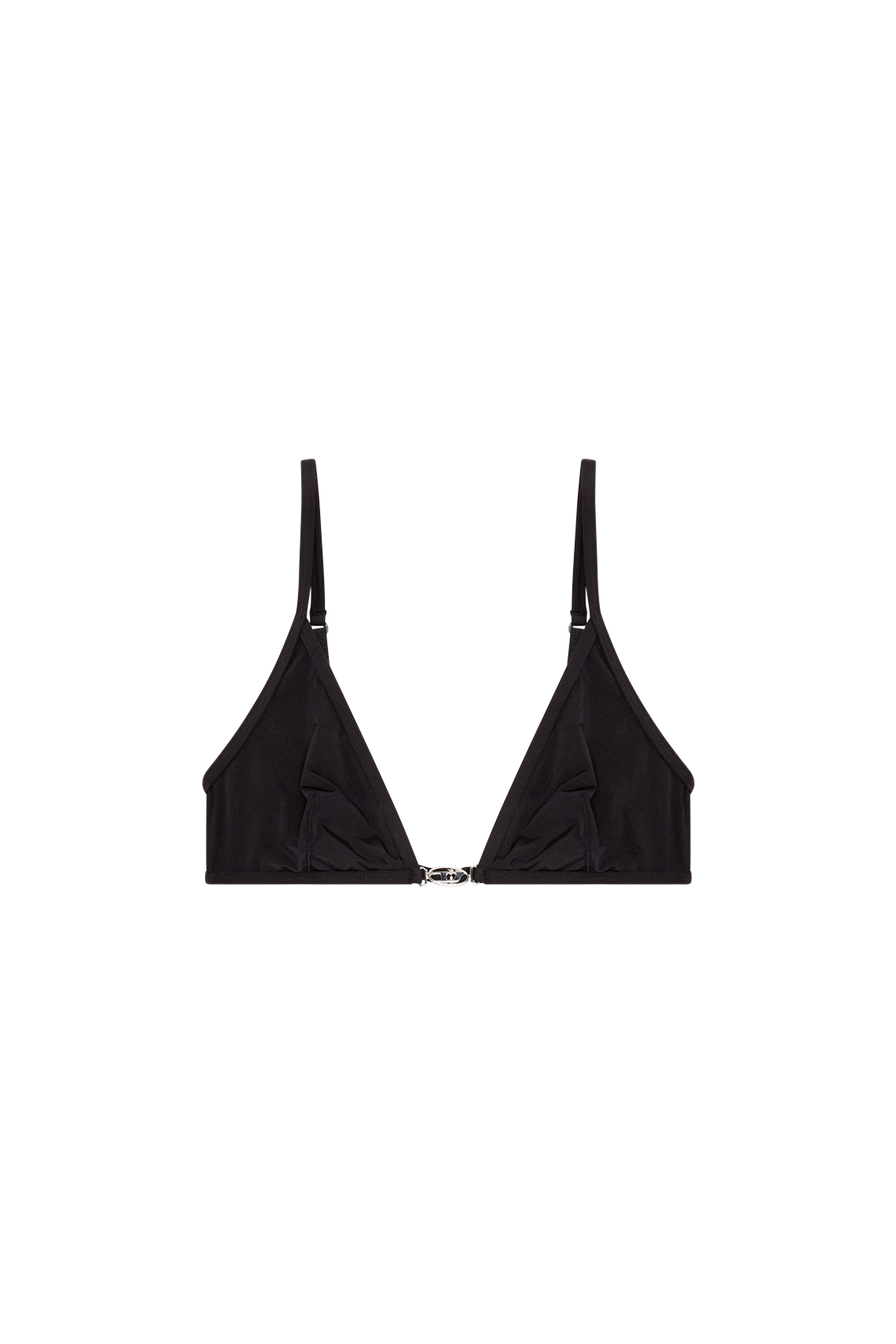 Diesel - UFSB-OVAL-D-TRIANGLE-BRA, Female's Triangle bra with Oval D plaque in ブラック - 4
