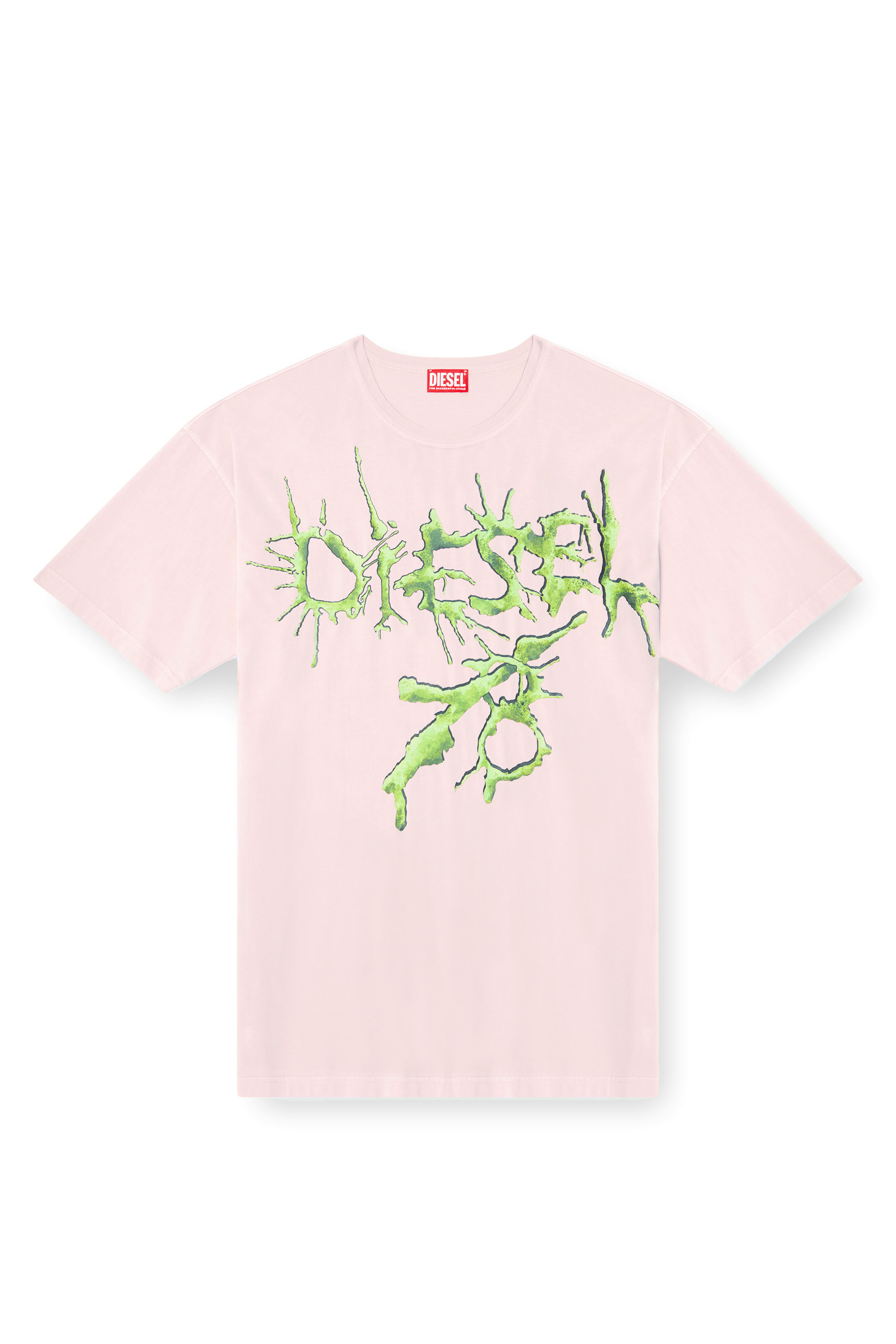 Diesel - T-BOXT-R28, Male's T-shirt with tattoo graphics in ピンク / ホワイト - 2